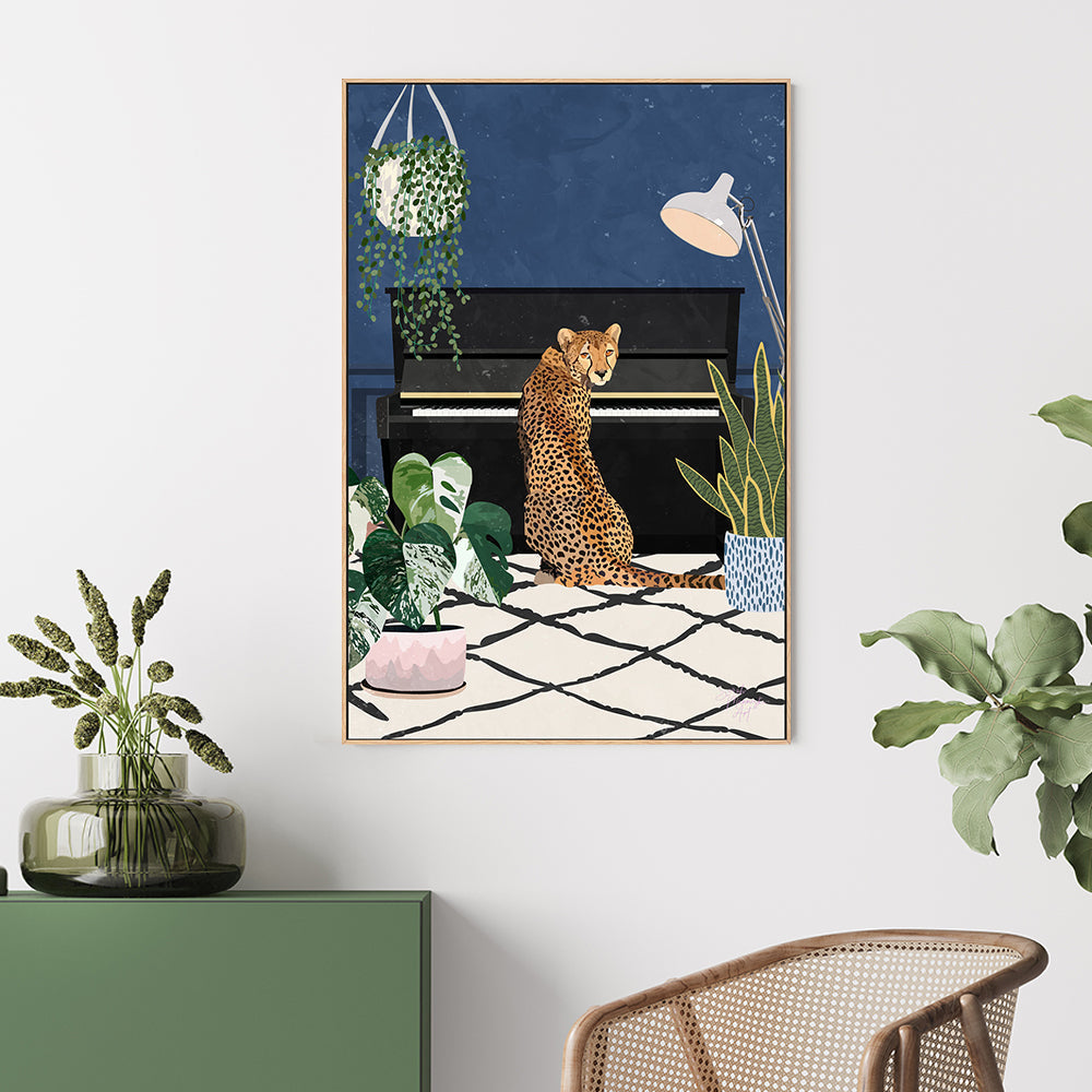 wall-art-print-canvas-poster-framed-Cheetah Composer , By Sarah Manovski-GIOIA-WALL-ART