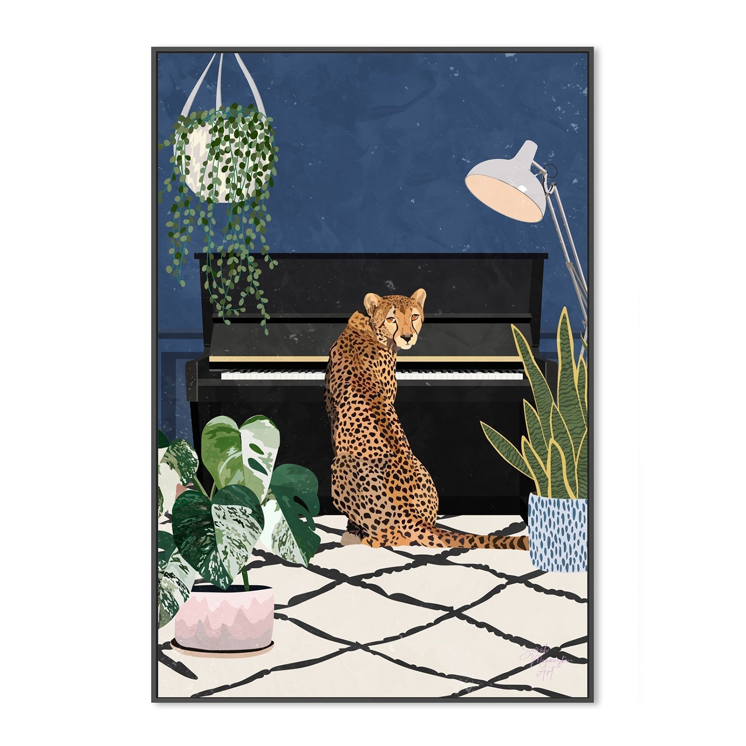 wall-art-print-canvas-poster-framed-Cheetah Composer , By Sarah Manovski-GIOIA-WALL-ART