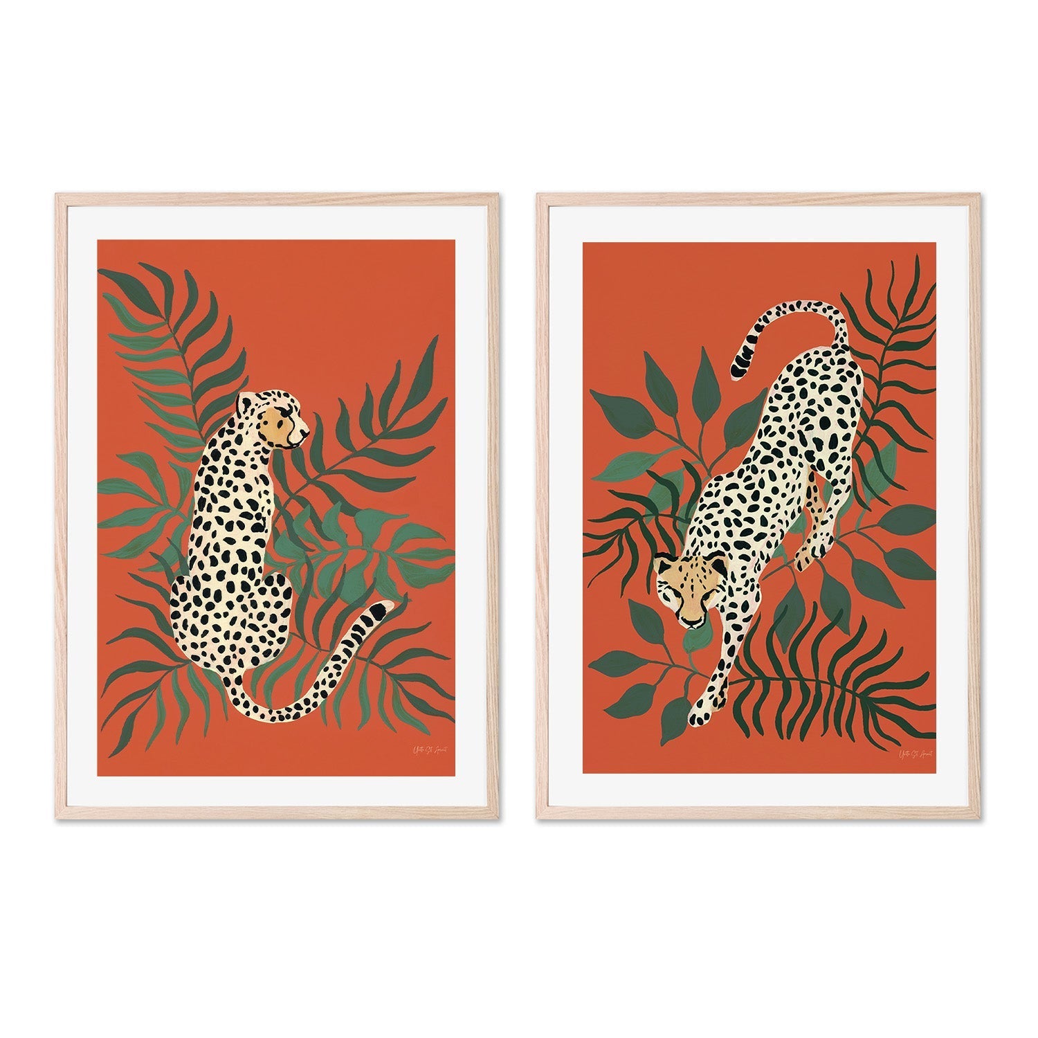 wall-art-print-canvas-poster-framed-Cheetah, Style A & B, Set of 2 , By Yvette St. Amant-6