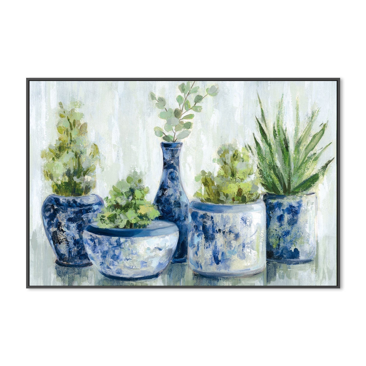 wall-art-print-canvas-poster-framed-Chinoiserie Plants Bright-by-Silvia Vassileva-Gioia Wall Art