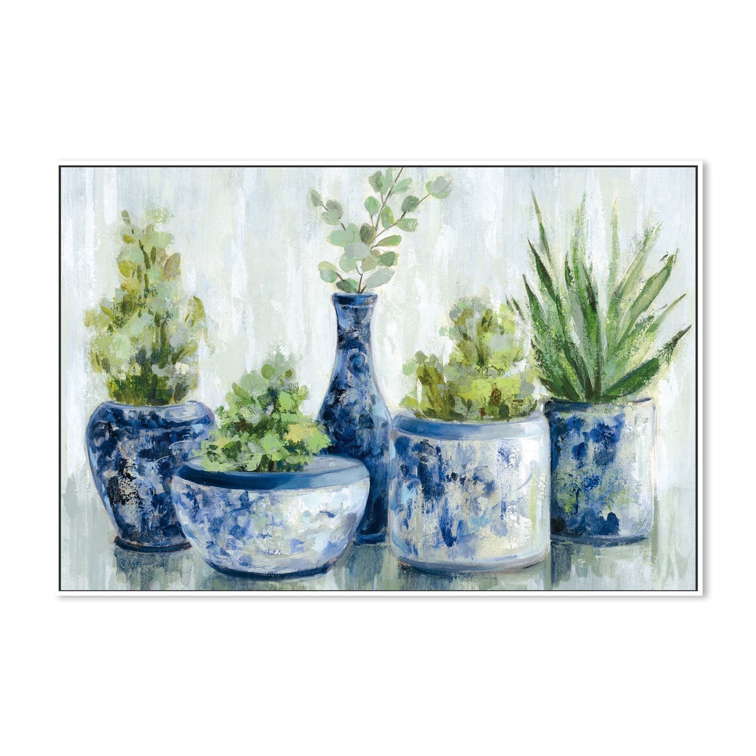 wall-art-print-canvas-poster-framed-Chinoiserie Plants Bright-by-Silvia Vassileva-Gioia Wall Art