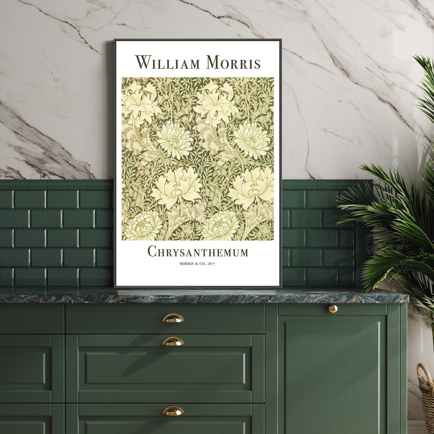 wall-art-print-canvas-poster-framed-Chrysanthemum , By William Morris-GIOIA-WALL-ART