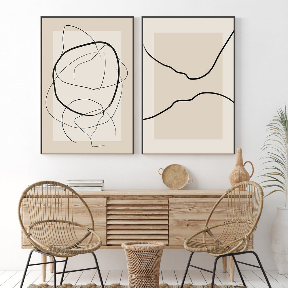 wall-art-print-canvas-poster-framed-Circular Soft Harmony, Set Of 2 , By Elena Ristova-GIOIA-WALL-ART