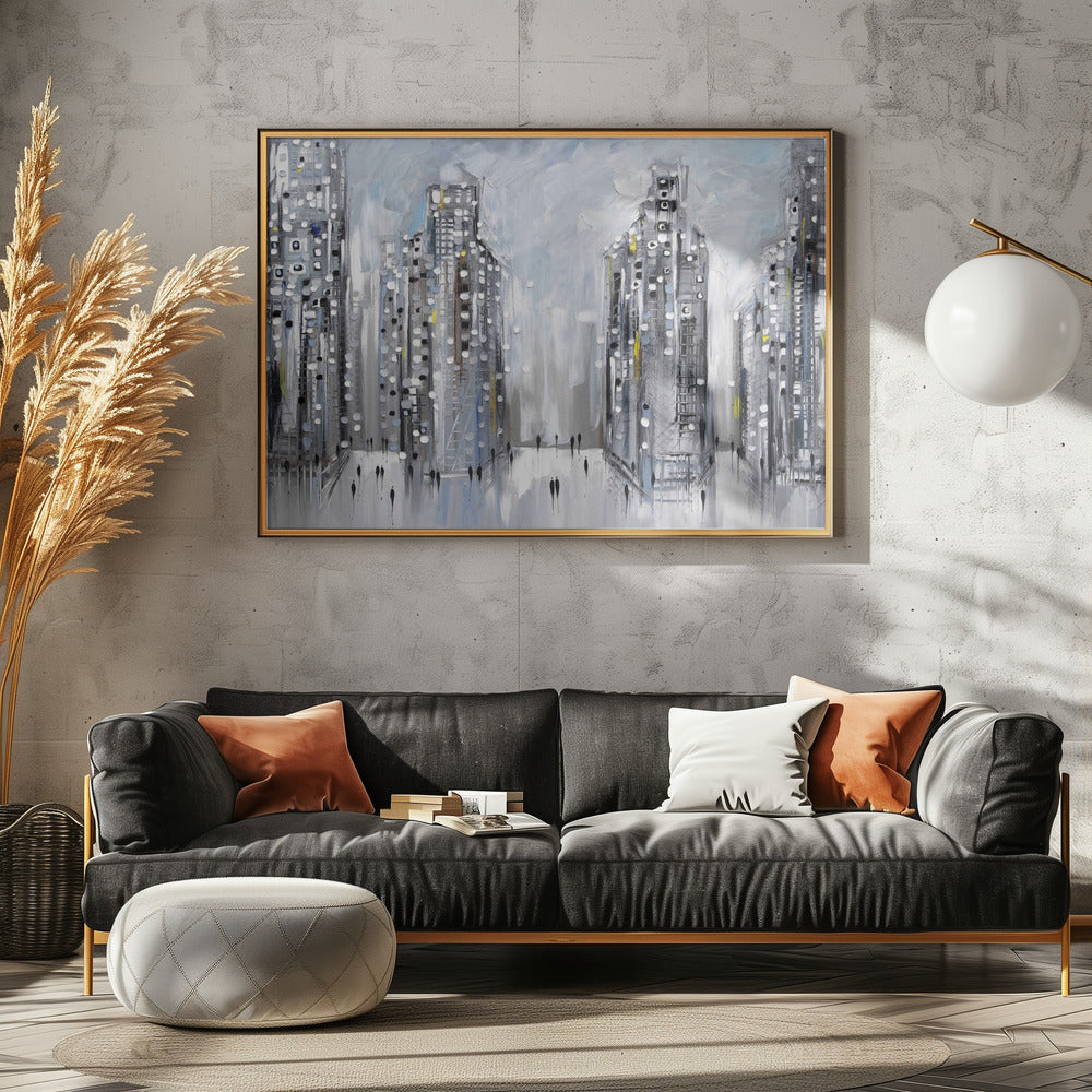 wall-art-print-canvas-poster-framed-City Street Scene , By Ekaterina Ermilkina-3