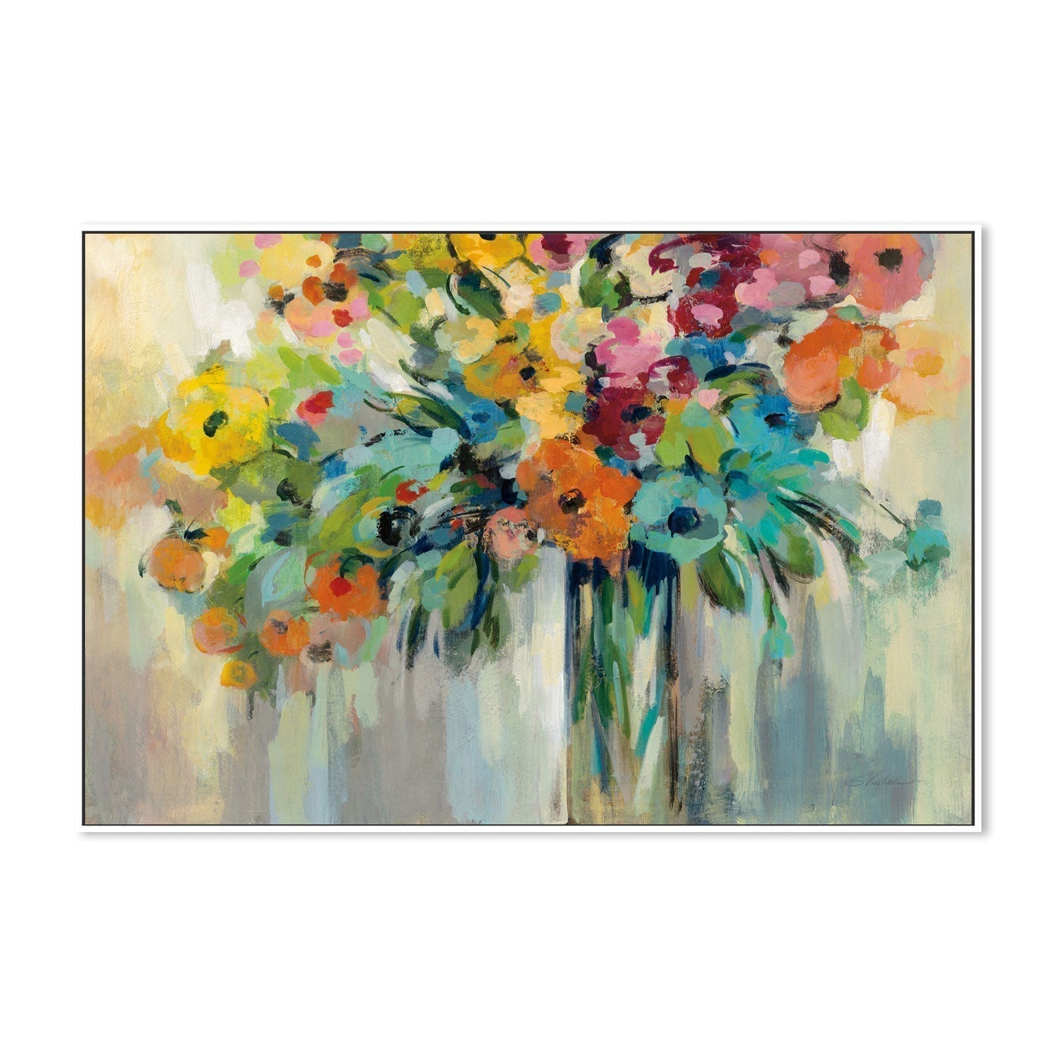 wall-art-print-canvas-poster-framed-Cloud of Flowers-by-Silvia Vassileva-Gioia Wall Art