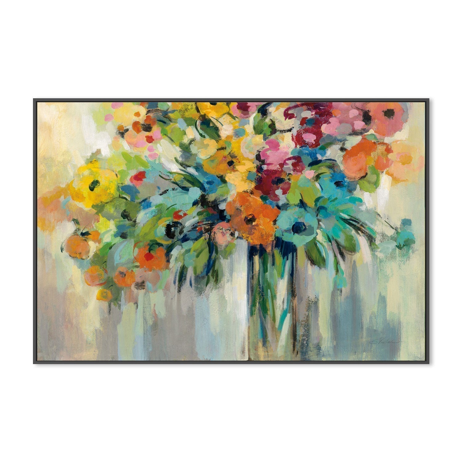 wall-art-print-canvas-poster-framed-Cloud of Flowers-by-Silvia Vassileva-Gioia Wall Art