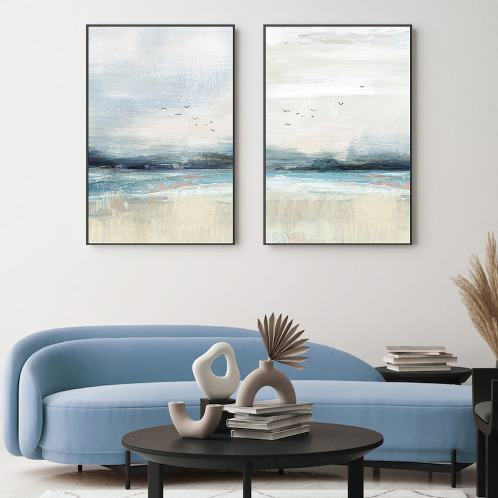 wall-art-print-canvas-poster-framed-Coastal Birds, Style A & B, Set Of 2 , By Nina Blue-2