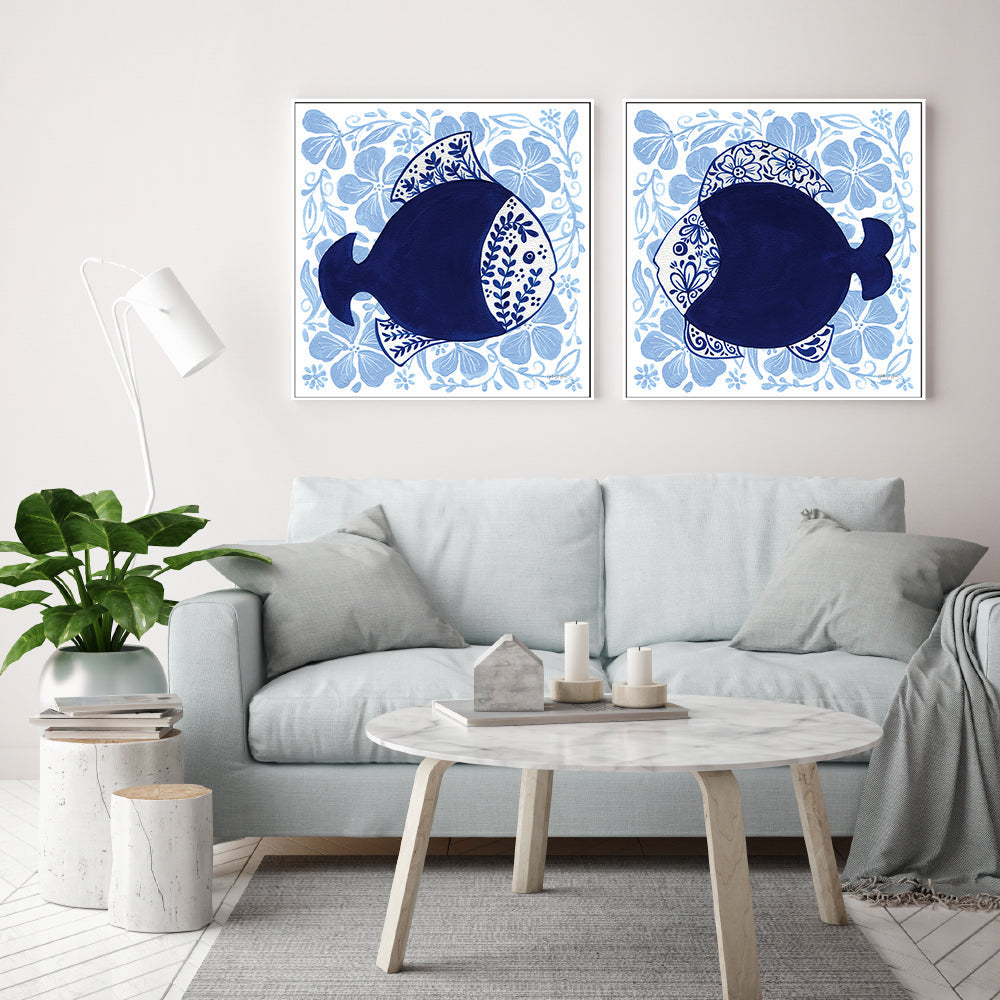 wall-art-print-canvas-poster-framed-Coastal Chinoiserie, Style A & B, Set Of 2 , By Yvette St. Amant-7