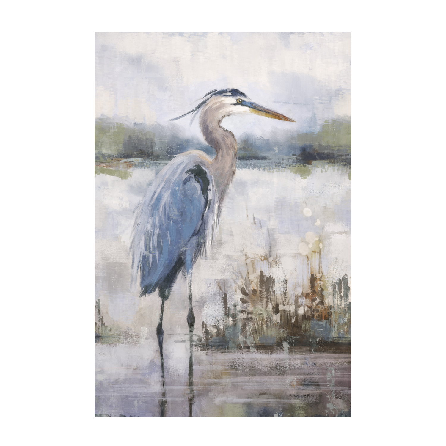 wall-art-print-canvas-poster-framed-Coastal Heron, Style A , By Nina Blue-1