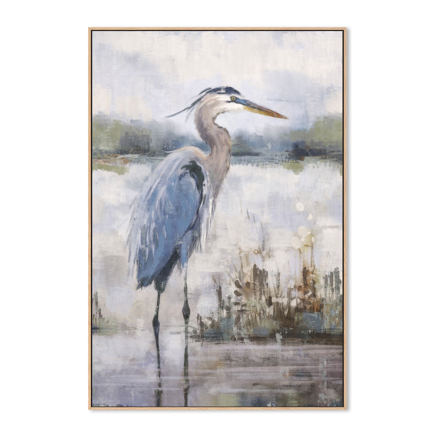 wall-art-print-canvas-poster-framed-Coastal Heron, Style A , By Nina Blue-4