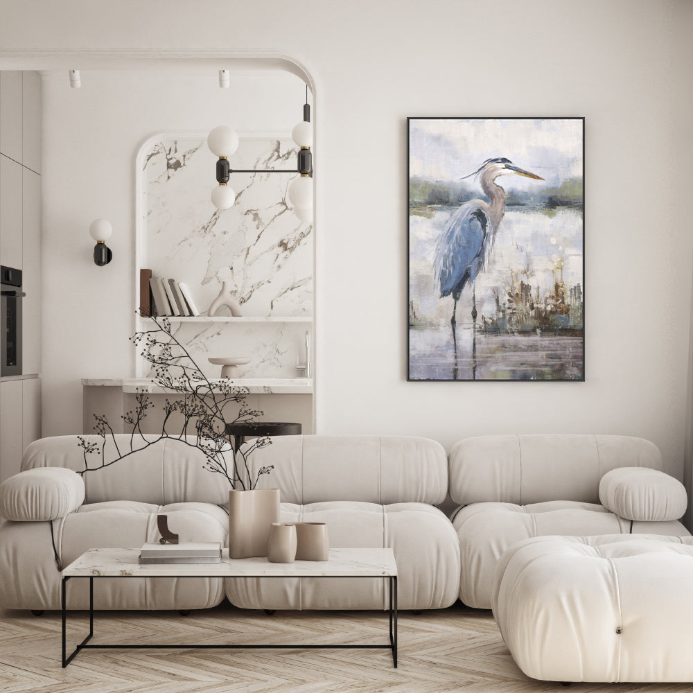 wall-art-print-canvas-poster-framed-Coastal Heron, Style A , By Nina Blue-7