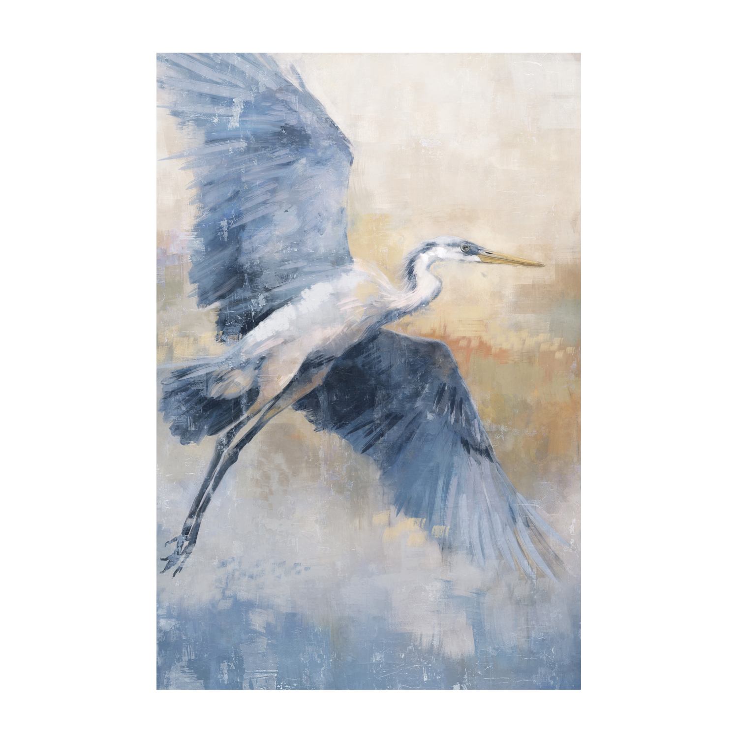 wall-art-print-canvas-poster-framed-Coastal Heron, Style B , By Nina Blue-1