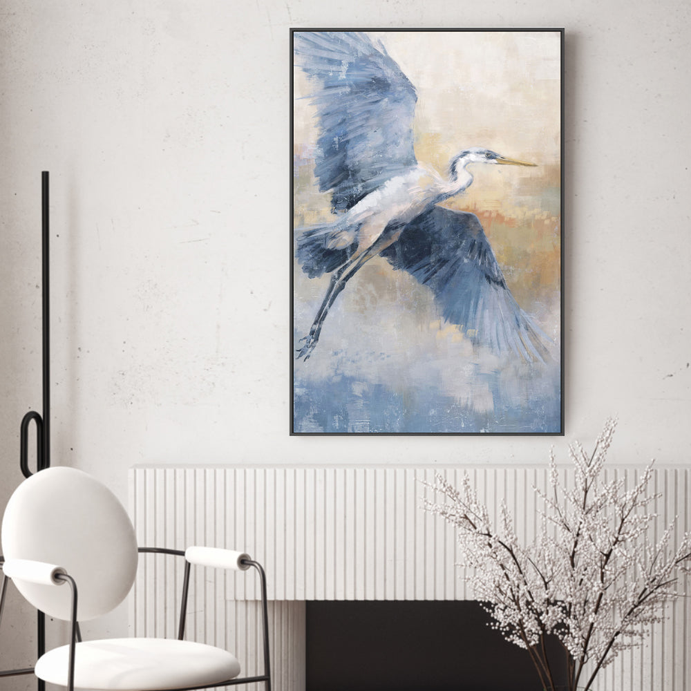 wall-art-print-canvas-poster-framed-Coastal Heron, Style B , By Nina Blue-2