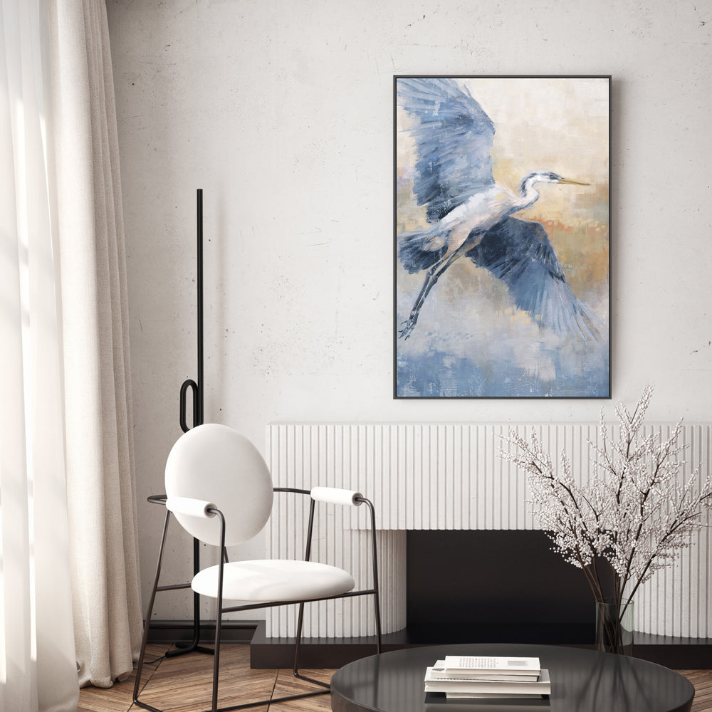 wall-art-print-canvas-poster-framed-Coastal Heron, Style B , By Nina Blue-7