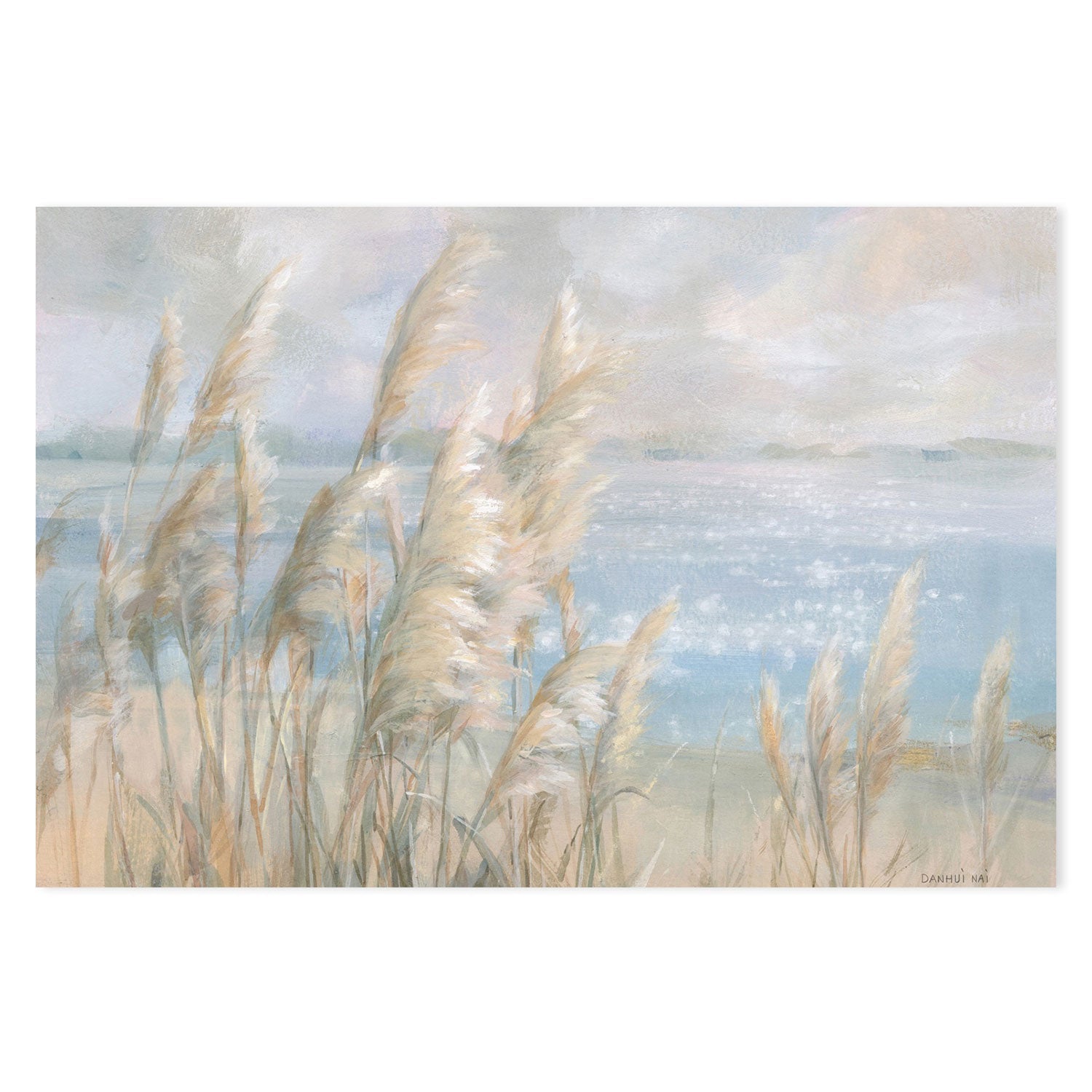 wall-art-print-canvas-poster-framed-Coastal Morning Blooms, Set of 2-by-Danhui Nai-Gioia Wall Art