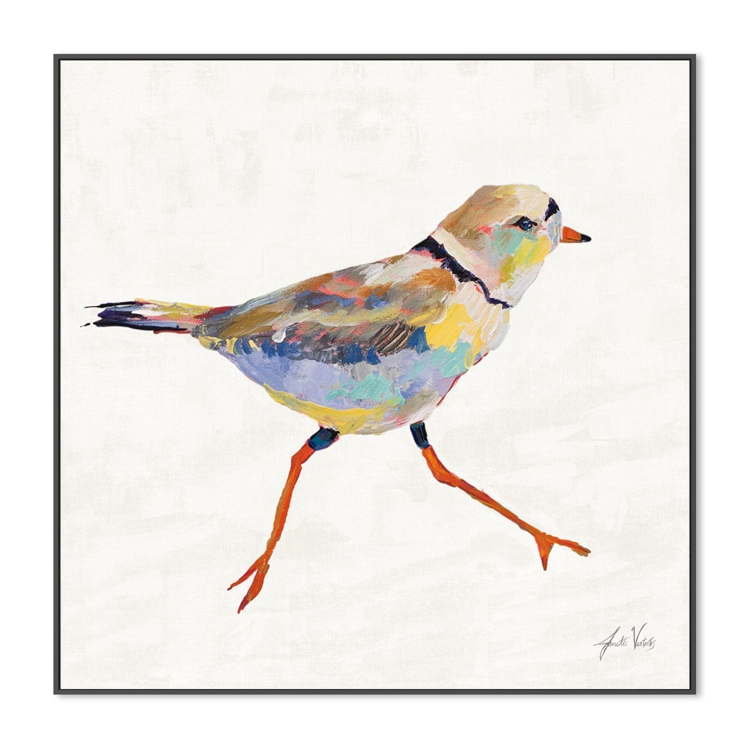 wall-art-print-canvas-poster-framed-Coastal Plover Linen, Style A-by-Jeanette Vertentes-Gioia Wall Art