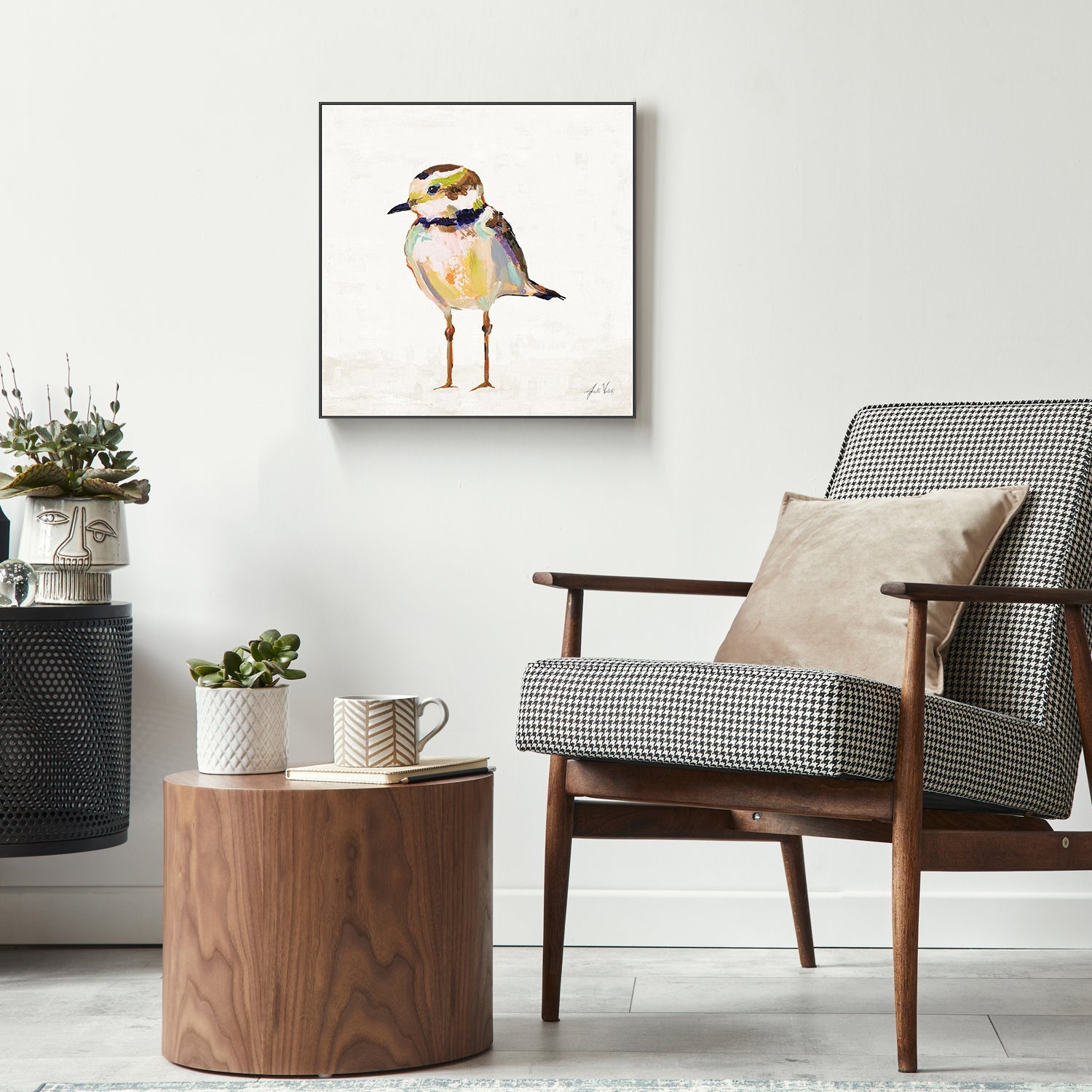 wall-art-print-canvas-poster-framed-Coastal Plover Linen, Style B-by-Jeanette Vertentes-Gioia Wall Art