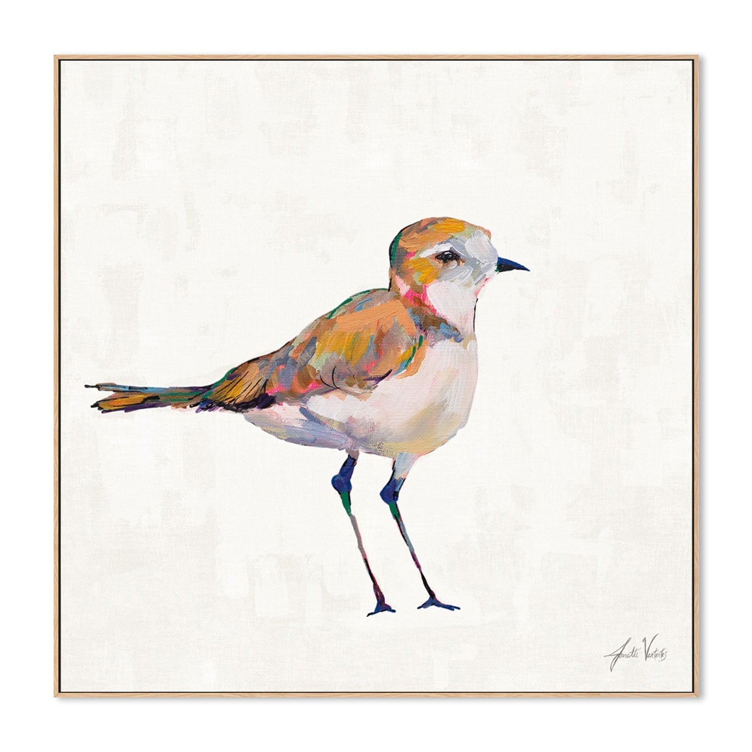 wall-art-print-canvas-poster-framed-Coastal Plover Linen, Style C-by-Jeanette Vertentes-Gioia Wall Art