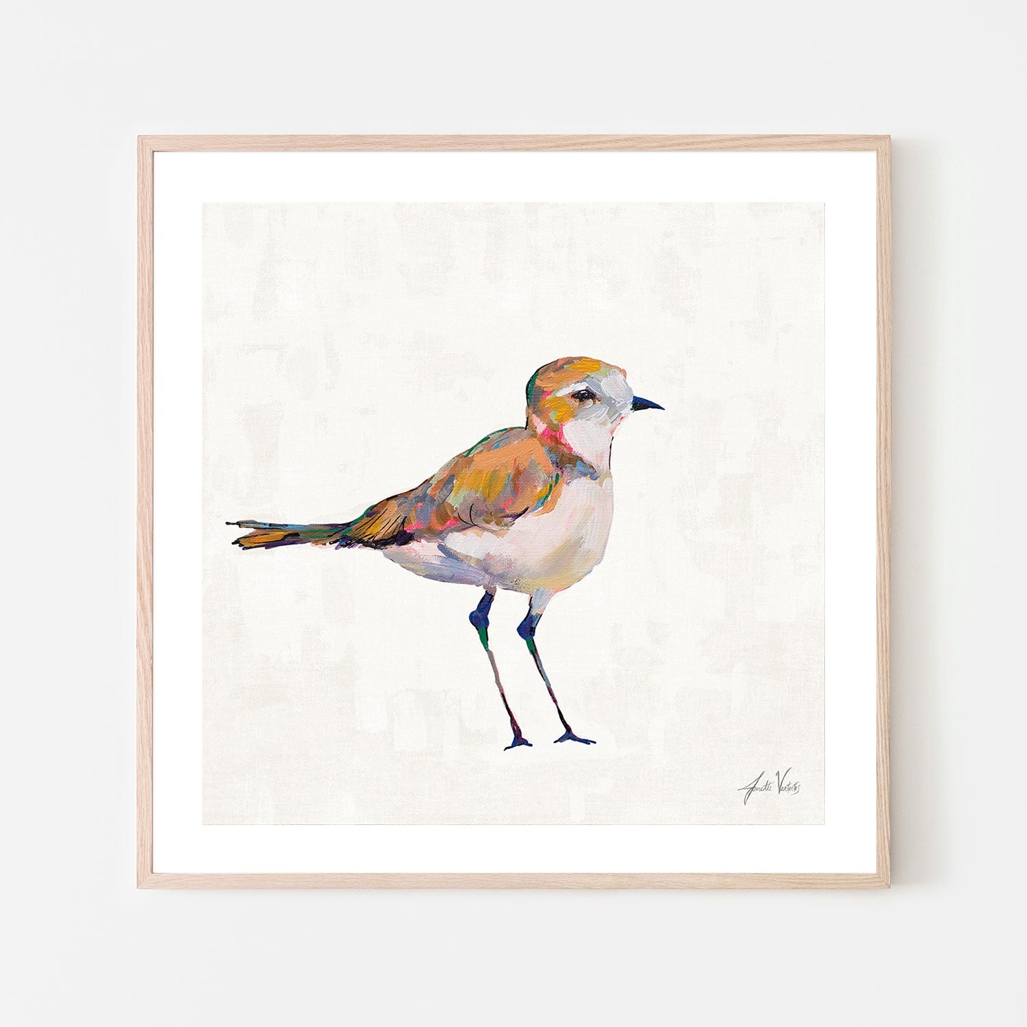 wall-art-print-canvas-poster-framed-Coastal Plover Linen, Style C-by-Jeanette Vertentes-Gioia Wall Art