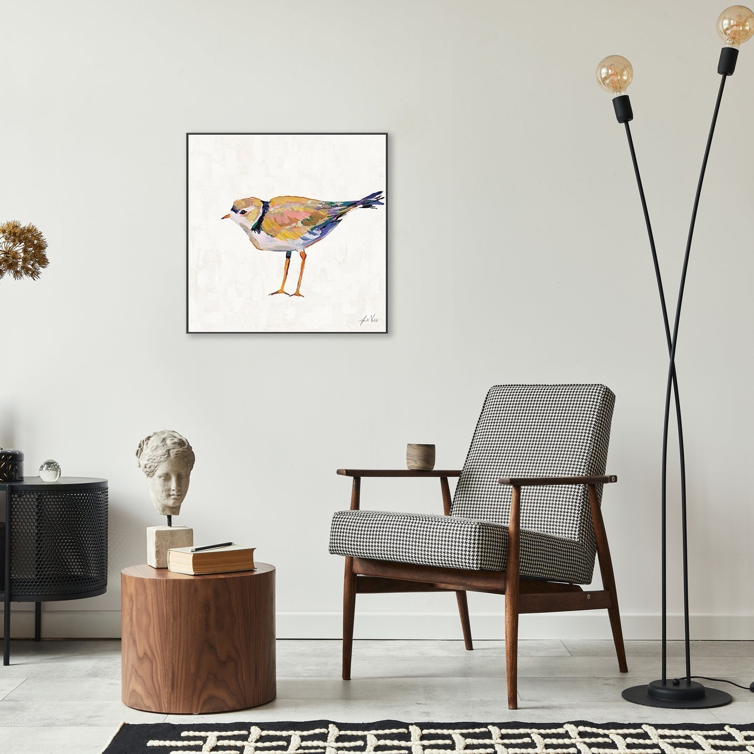 wall-art-print-canvas-poster-framed-Coastal Plover Linen, Style D-by-Jeanette Vertentes-Gioia Wall Art