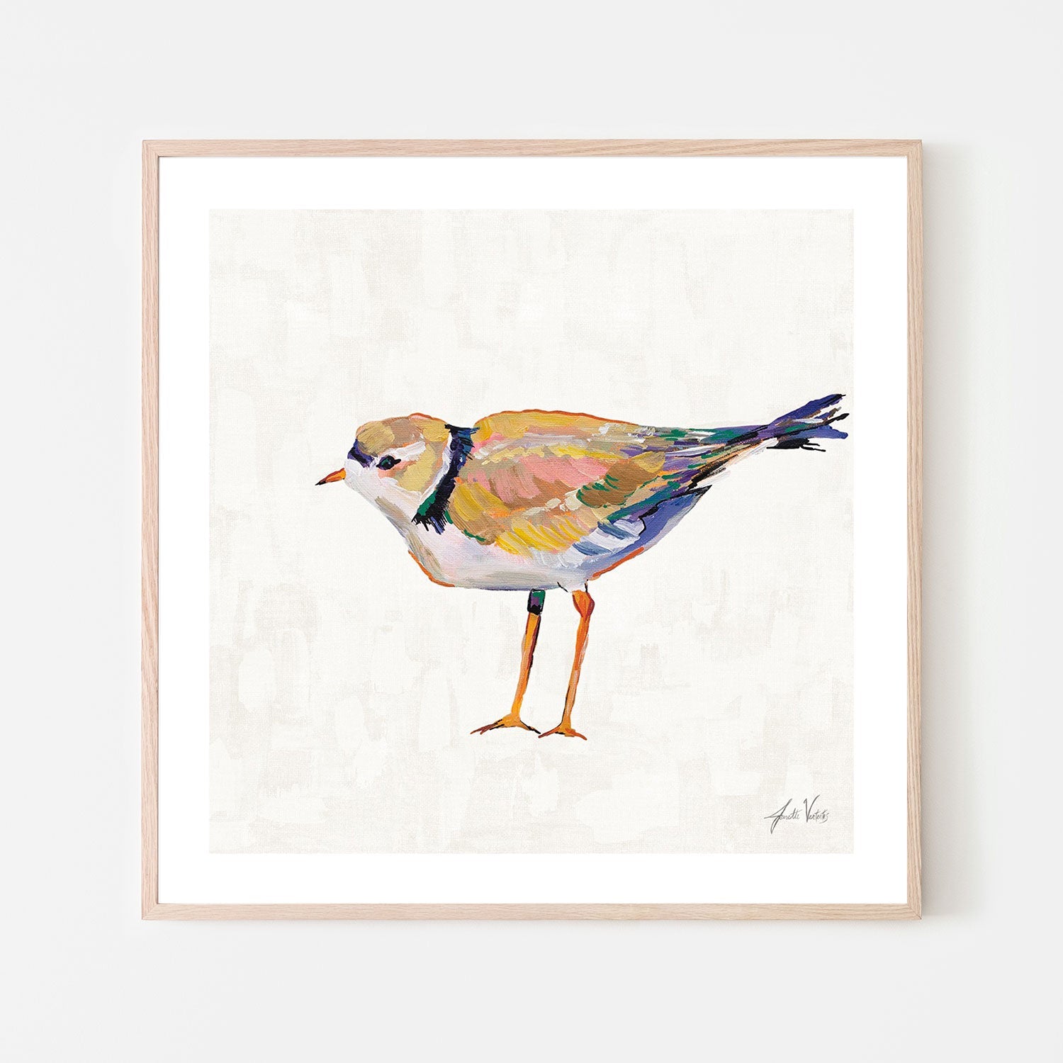 wall-art-print-canvas-poster-framed-Coastal Plover Linen, Style D-by-Jeanette Vertentes-Gioia Wall Art