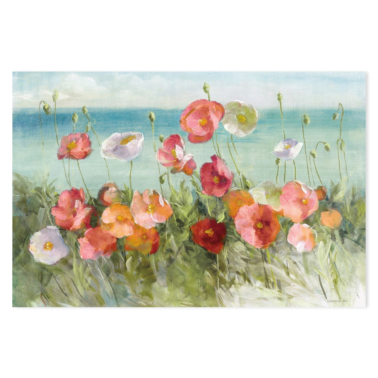 wall-art-print-canvas-poster-framed-Coastal Poppies Light-by-Danhui Nai-Gioia Wall Art