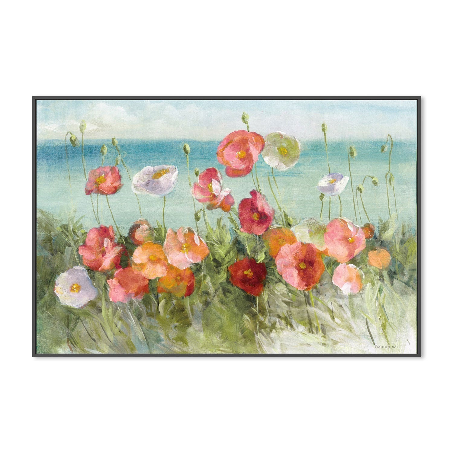 wall-art-print-canvas-poster-framed-Coastal Poppies Light-by-Danhui Nai-Gioia Wall Art