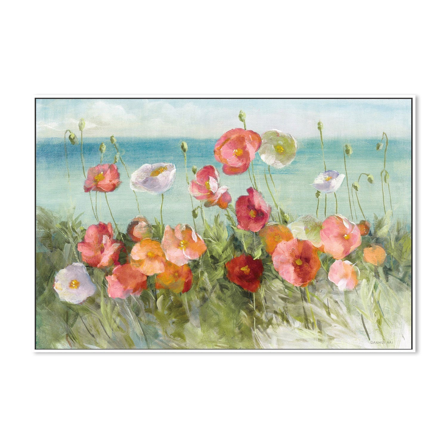 wall-art-print-canvas-poster-framed-Coastal Poppies Light-by-Danhui Nai-Gioia Wall Art