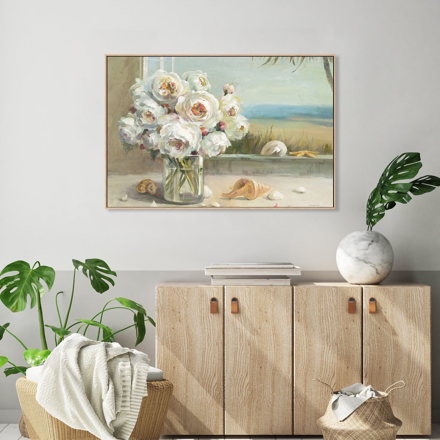 wall-art-print-canvas-poster-framed-Coastal Roses, Style B-by-Danhui Nai-Gioia Wall Art