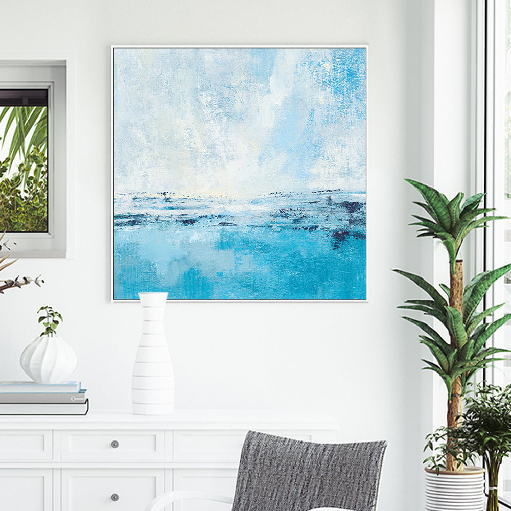 wall-art-print-canvas-poster-framed-Coastal View Aqua, Style A-by-Silvia Vassileva-Gioia Wall Art