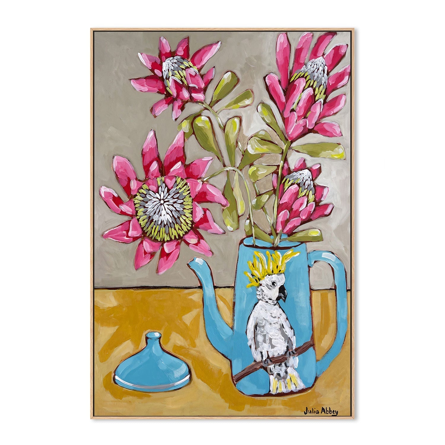 wall-art-print-canvas-poster-framed-Cockatoo Teapot , By Julia Abbey-4