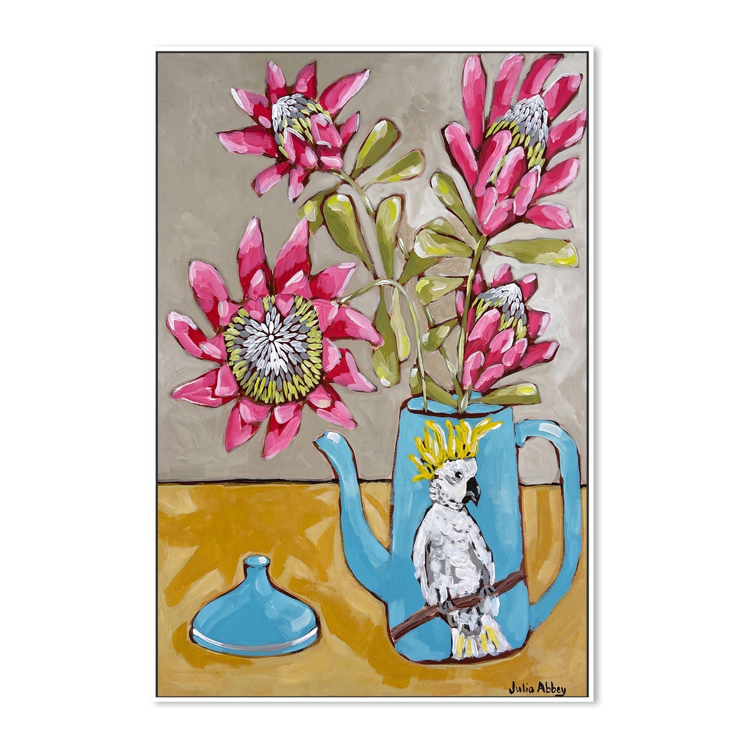 wall-art-print-canvas-poster-framed-Cockatoo Teapot , By Julia Abbey-5