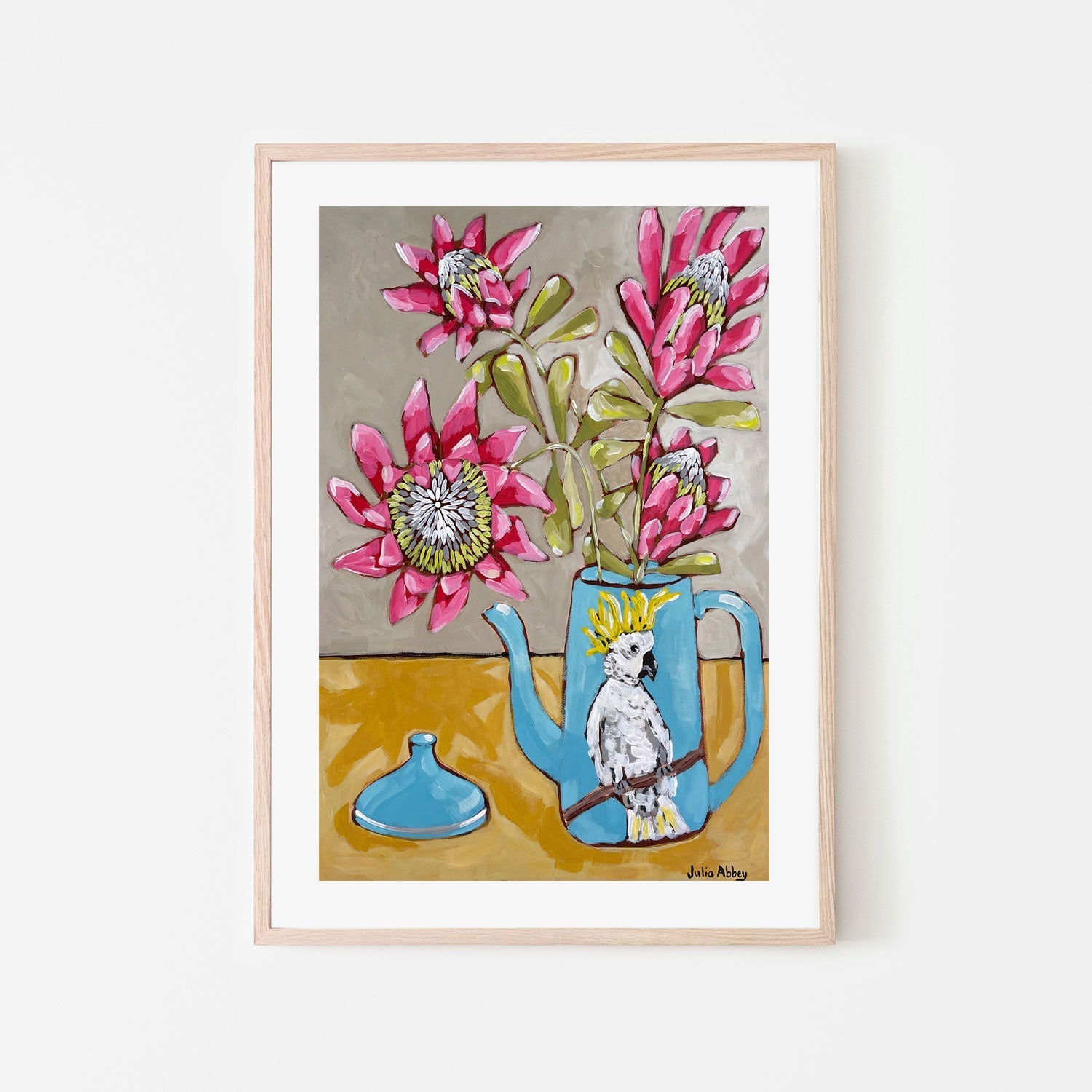 wall-art-print-canvas-poster-framed-Cockatoo Teapot , By Julia Abbey-6