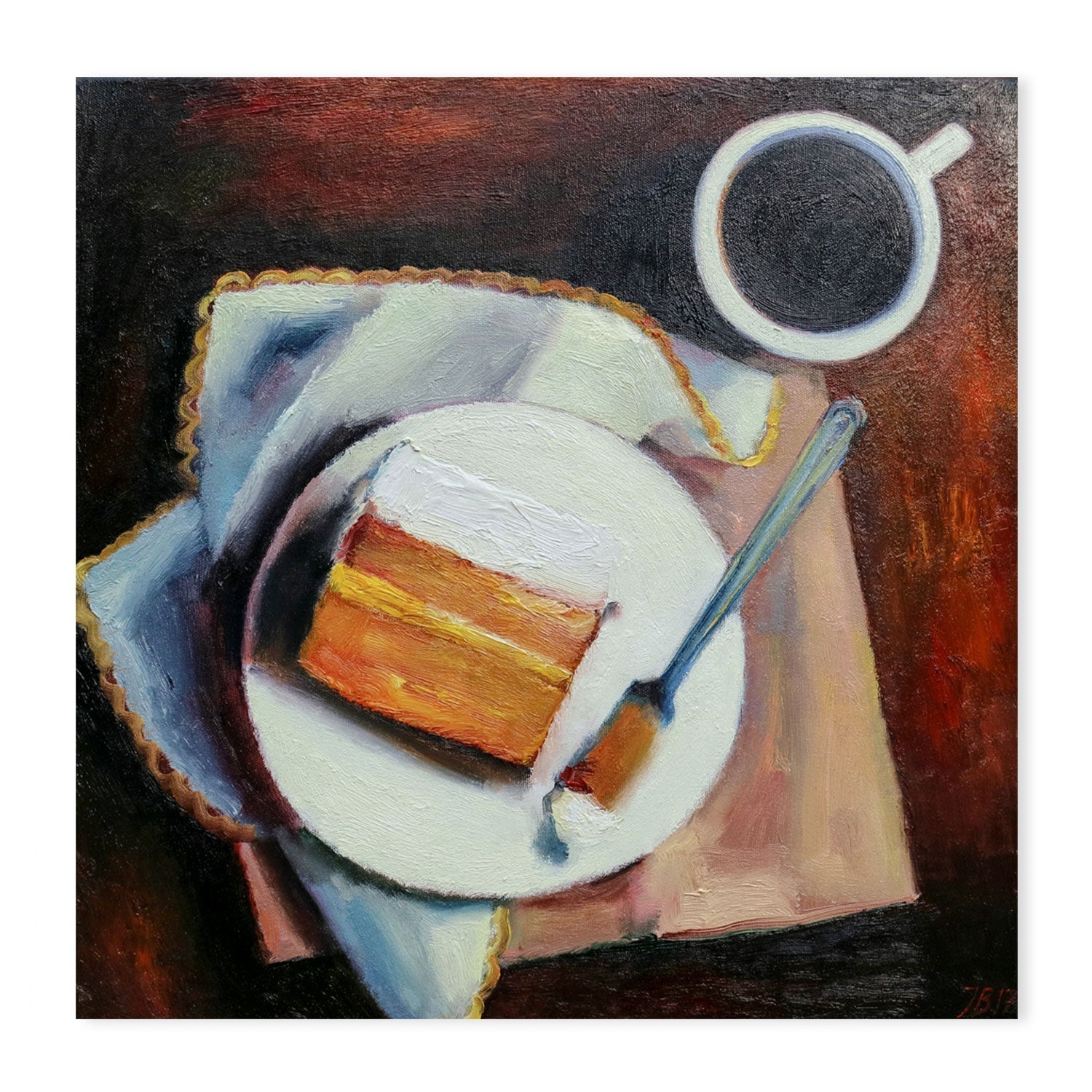 wall-art-print-canvas-poster-framed-Coffee And Cake , By Ieva Baklane-GIOIA-WALL-ART