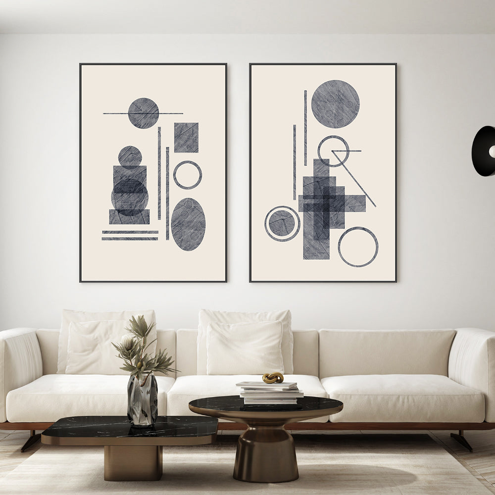 wall-art-print-canvas-poster-framed-Collage Forms, Style B & C, Set Of 2 , By Danushka Abeygoda-GIOIA-WALL-ART