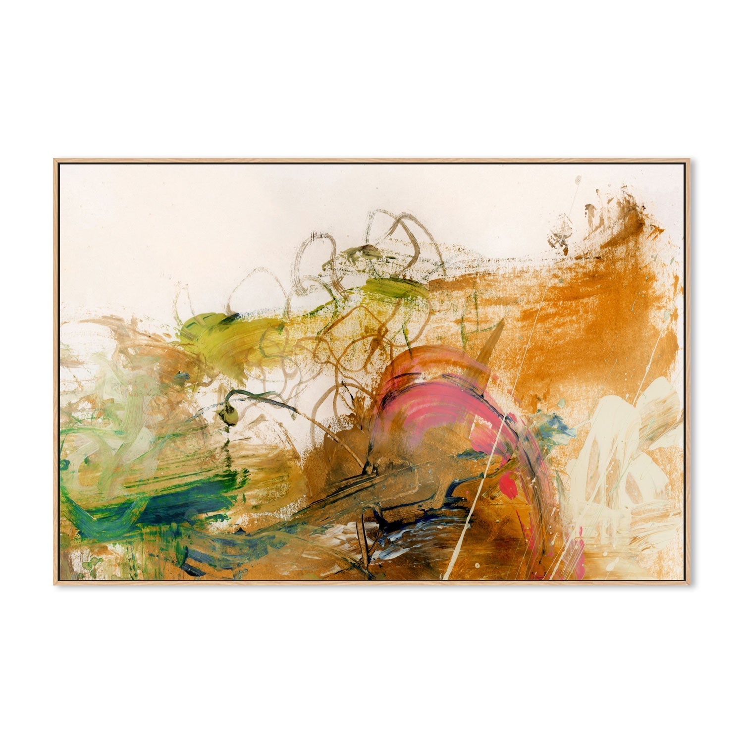 wall-art-print-canvas-poster-framed-Colour Meadow, Orange Tones , By Dan Hobday-4