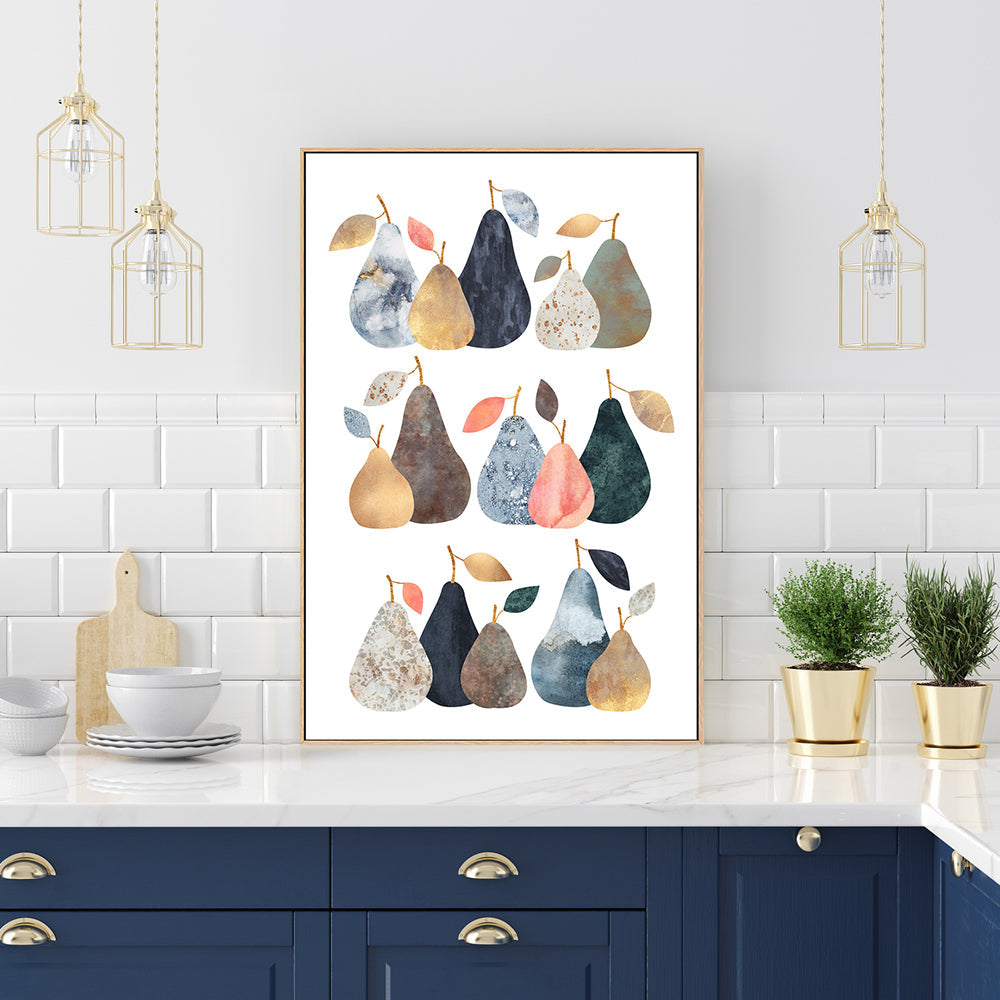 wall-art-print-canvas-poster-framed-Coloured and Textured Pears-GIOIA-WALL-ART