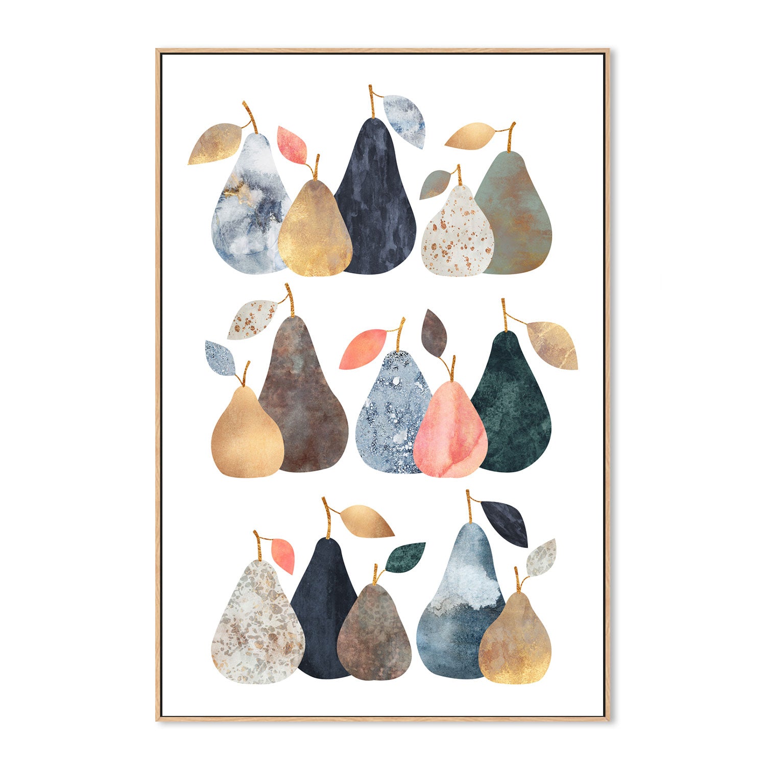 wall-art-print-canvas-poster-framed-Coloured and Textured Pears-GIOIA-WALL-ART