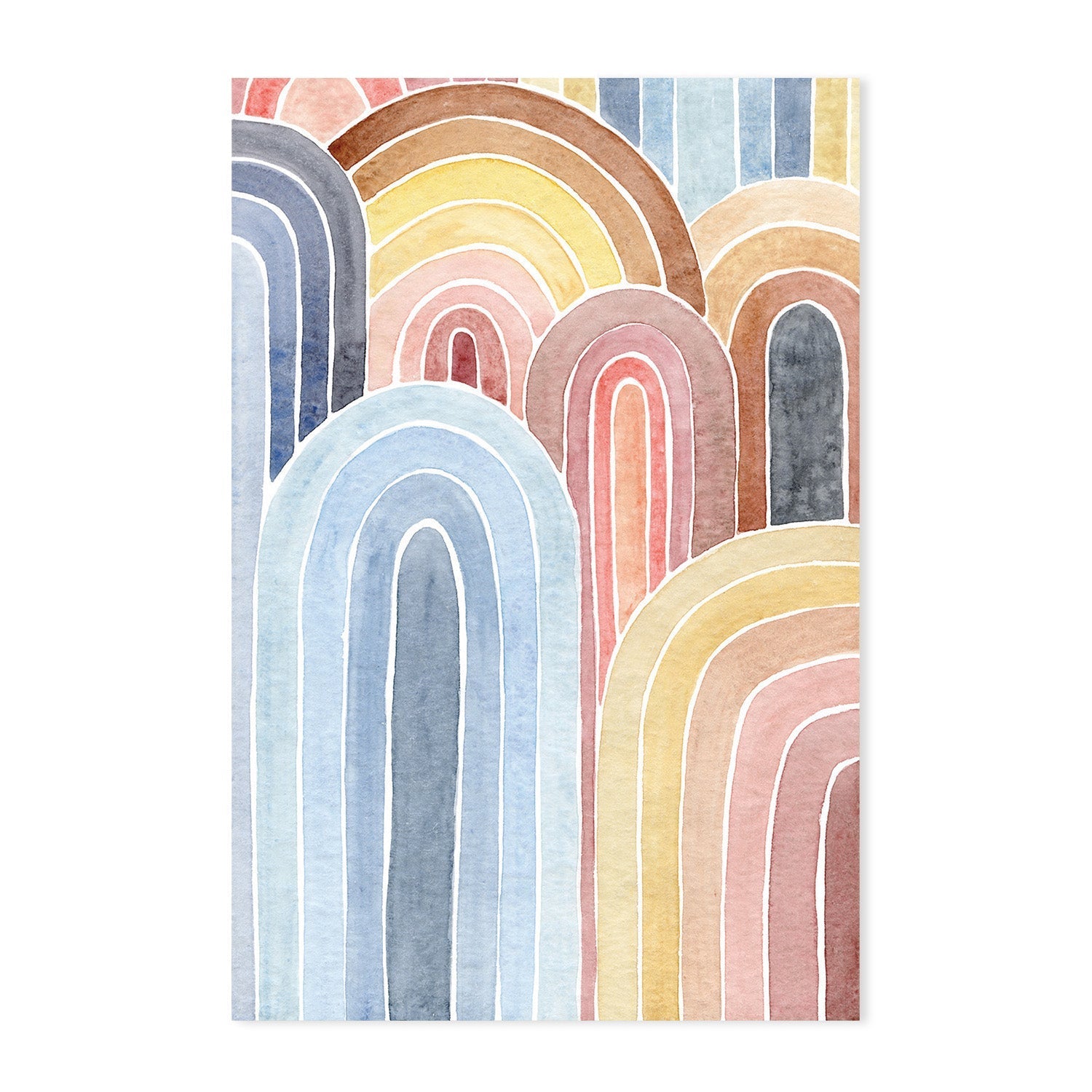 Coloured Arches & Landscape, Set of 2 , By Jessie Mitchelson