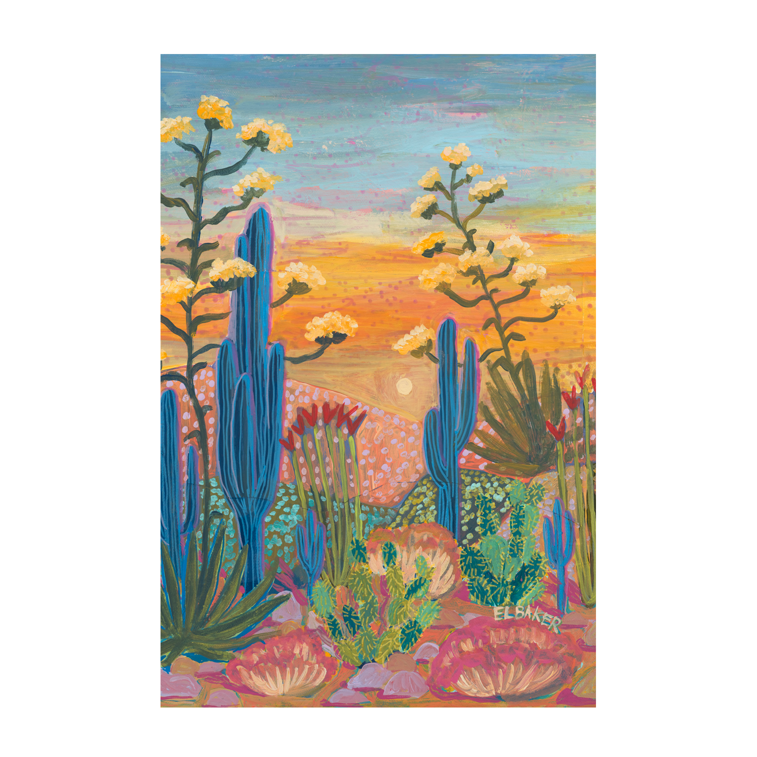 wall-art-print-canvas-poster-framed-Colourful Cactus , By Eleanor Baker-1