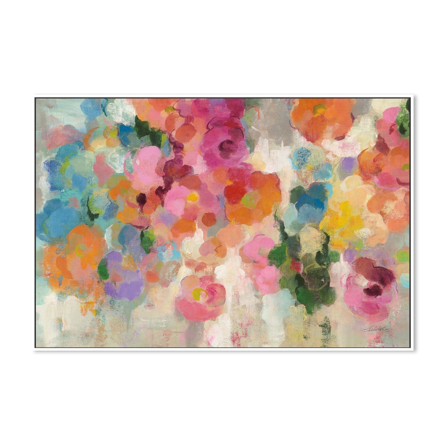 wall-art-print-canvas-poster-framed-Colourful Garden, Style A-by-Silvia Vassileva-Gioia Wall Art