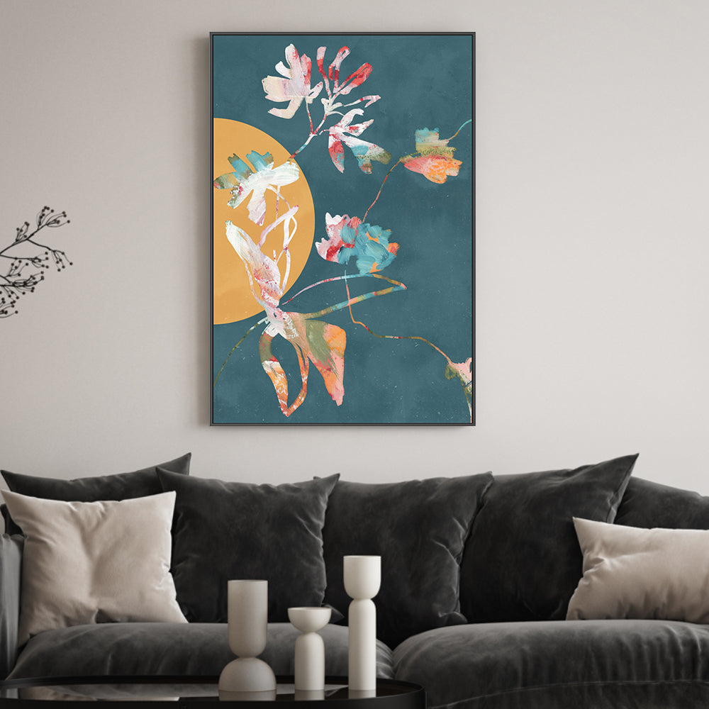 wall-art-print-canvas-poster-framed-Colourful Geometric Botanical, Style A , By Nina Blue-2