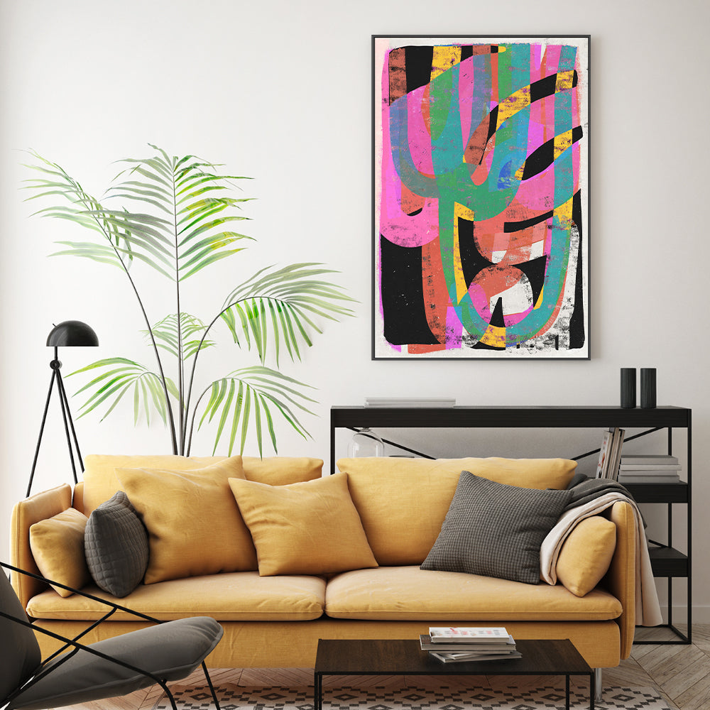 wall-art-print-canvas-poster-framed-Colourful Jungle Party , By Treechild-GIOIA-WALL-ART