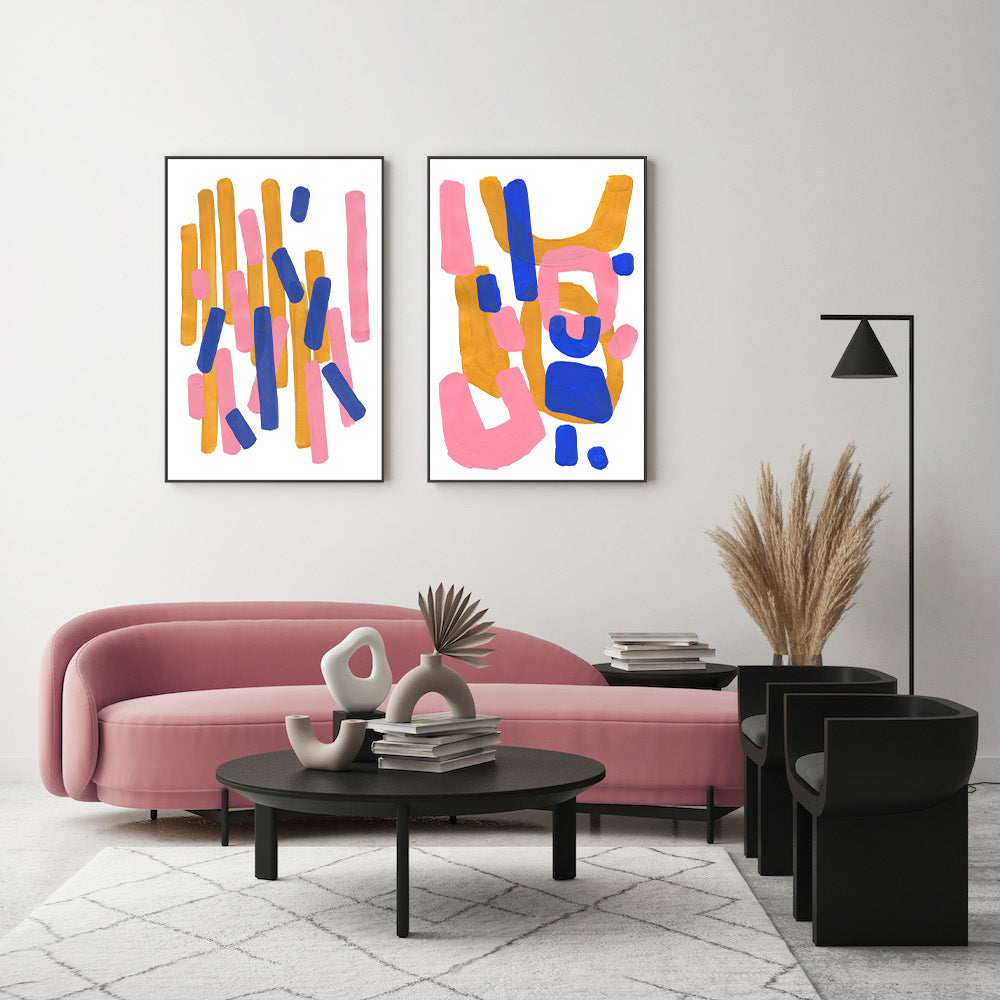 wall-art-print-canvas-poster-framed-Confetti Party, Set Of 2 , By Ejaaz Haniff-GIOIA-WALL-ART