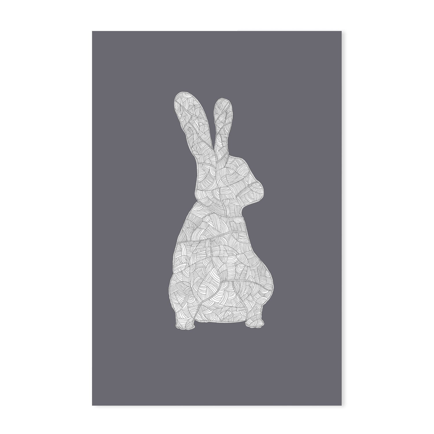 wall-art-print-canvas-poster-framed-Cool Grey Rabbit, Style A & B, Set Of 2 , By Danushka Abeygoda-GIOIA-WALL-ART