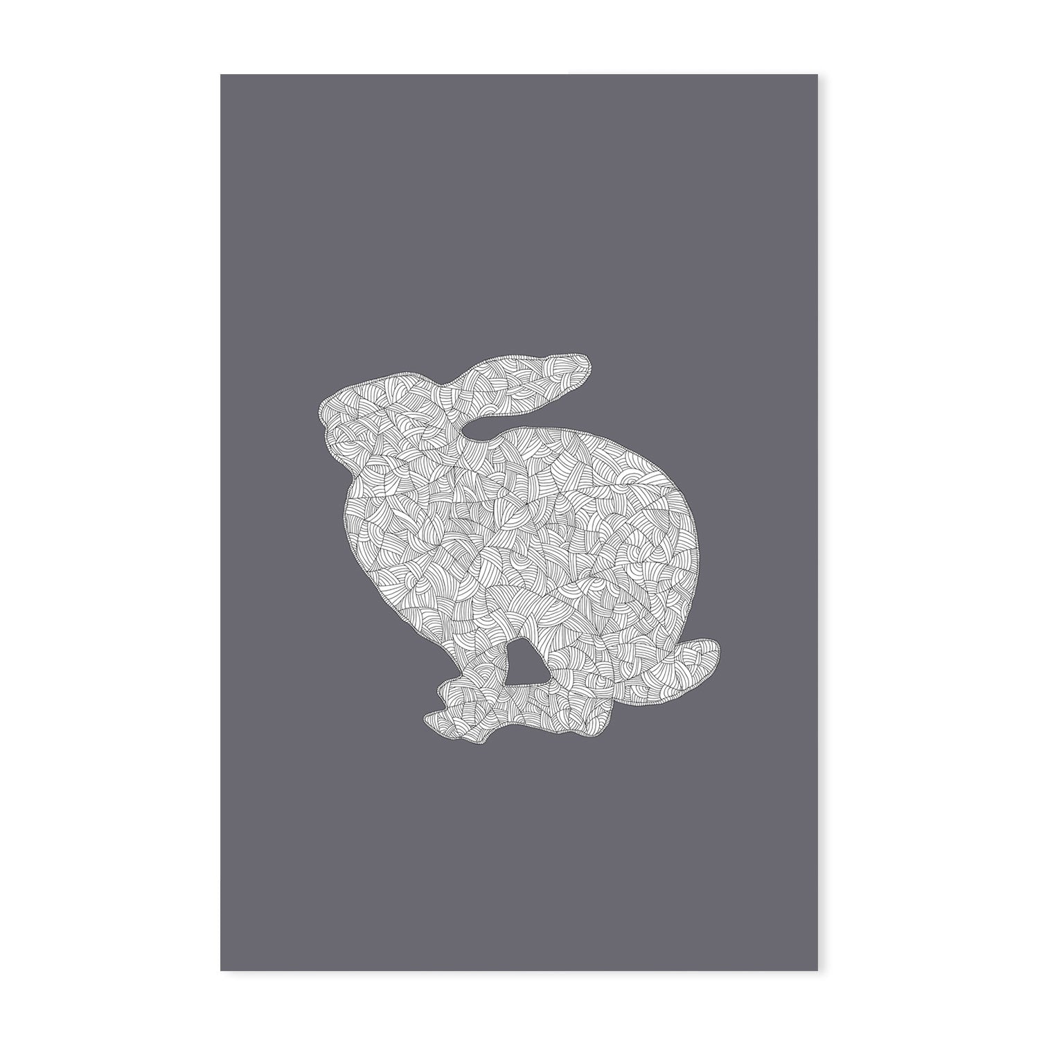 wall-art-print-canvas-poster-framed-Cool Grey Rabbit, Style A & B, Set Of 2 , By Danushka Abeygoda-GIOIA-WALL-ART