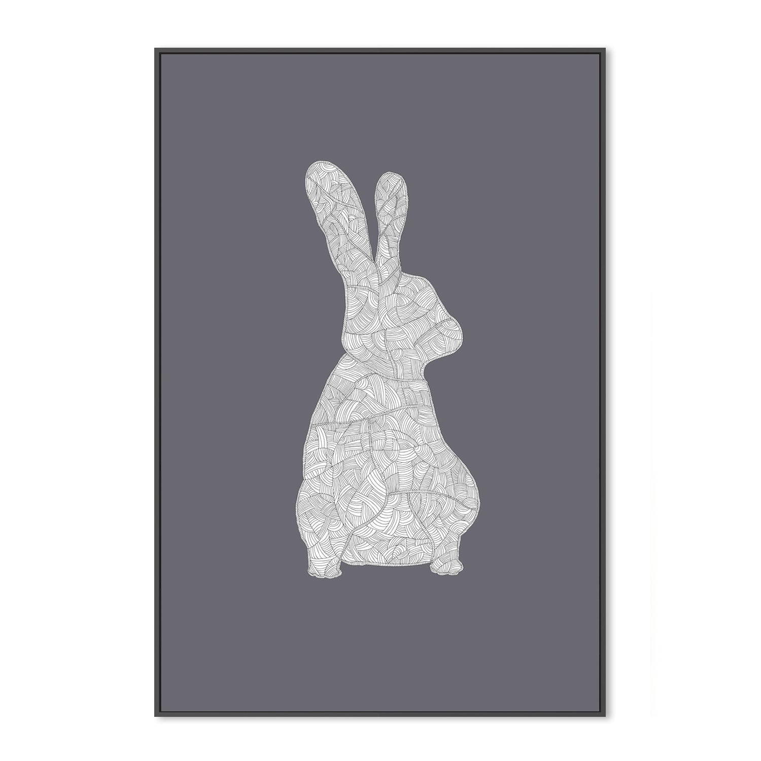 wall-art-print-canvas-poster-framed-Cool Grey Rabbit, Style A , By Danushka Abeygoda-GIOIA-WALL-ART