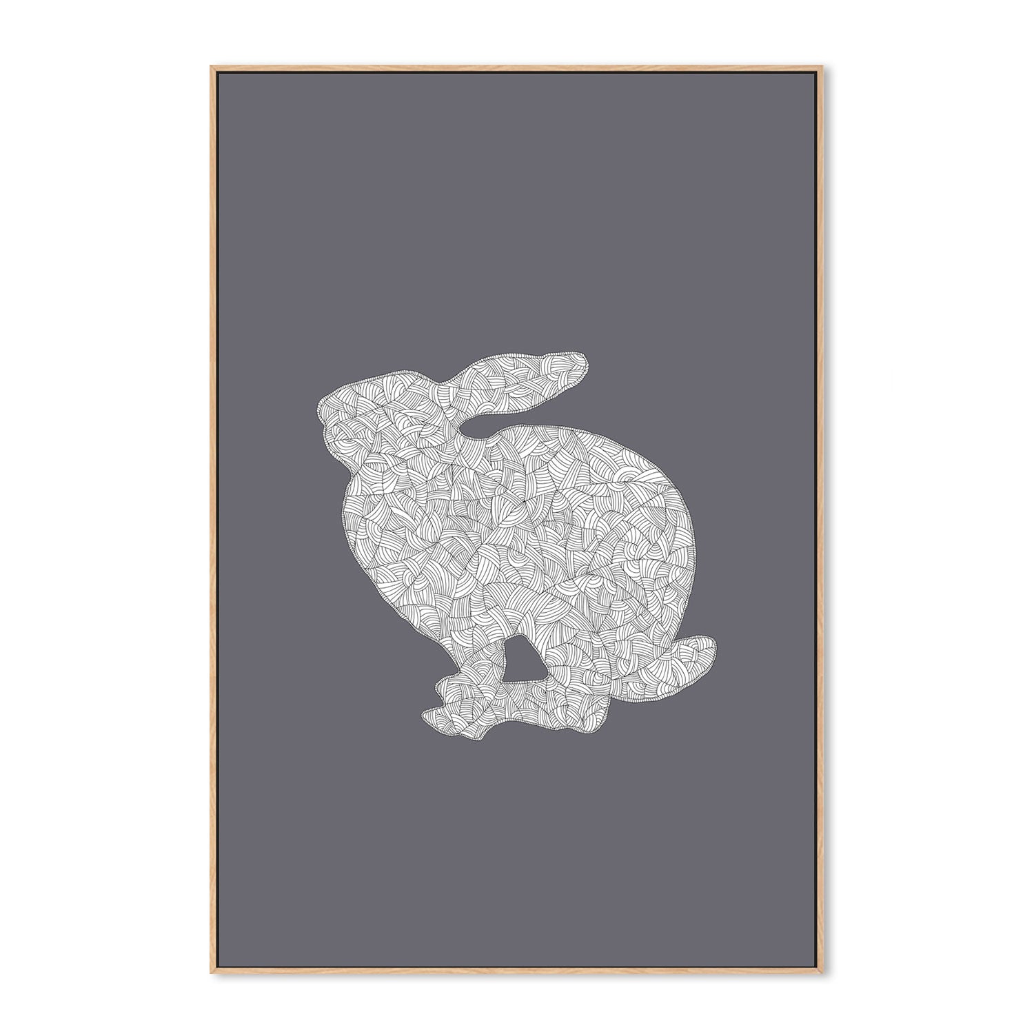 wall-art-print-canvas-poster-framed-Cool Grey Rabbit, Style B , By Danushka Abeygoda-GIOIA-WALL-ART