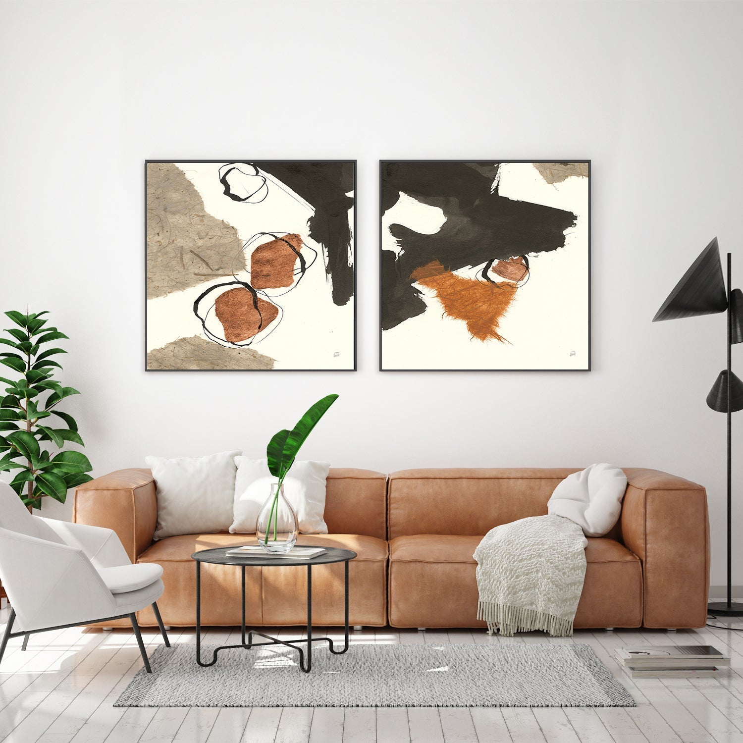 wall-art-print-canvas-poster-framed-Copper Linked, Set of 2-by-Chris Paschke-Gioia Wall Art