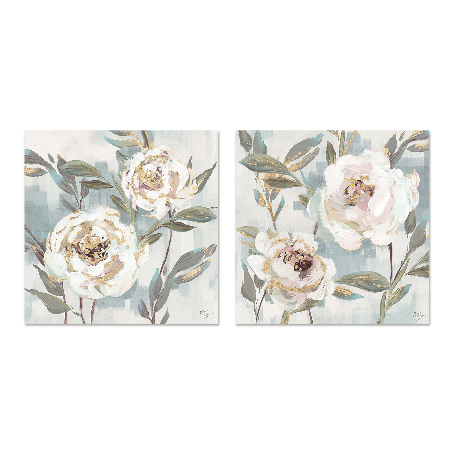 wall-art-print-canvas-poster-framed-Country Blossoms, Style A & B, Set of 2 , By Nina Blue-1